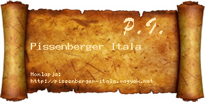 Pissenberger Itala névjegykártya